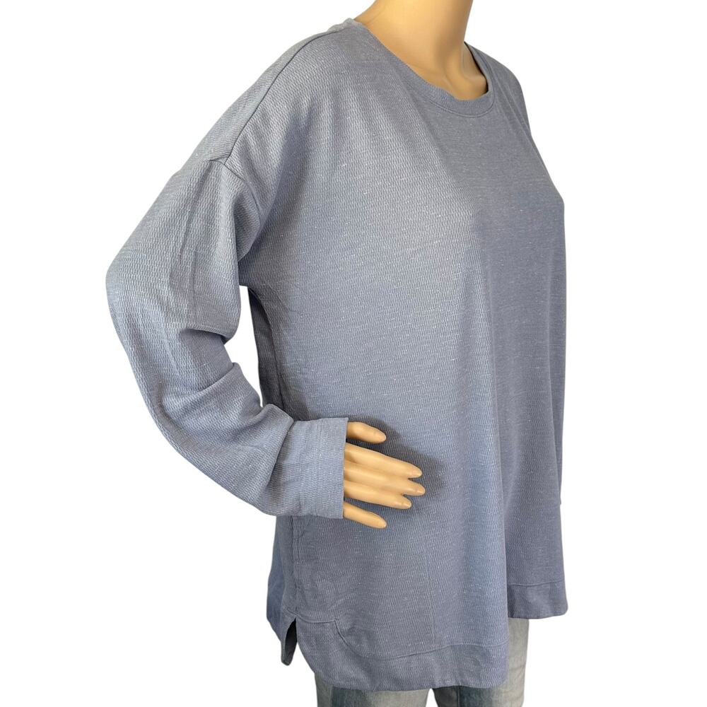 J. Jill Textured Knit Pocket Tunic Top Blue Size L - Picture 3 of 10